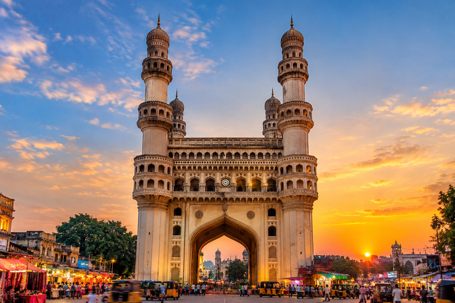 City buildings representing Hyderabad, Sindh